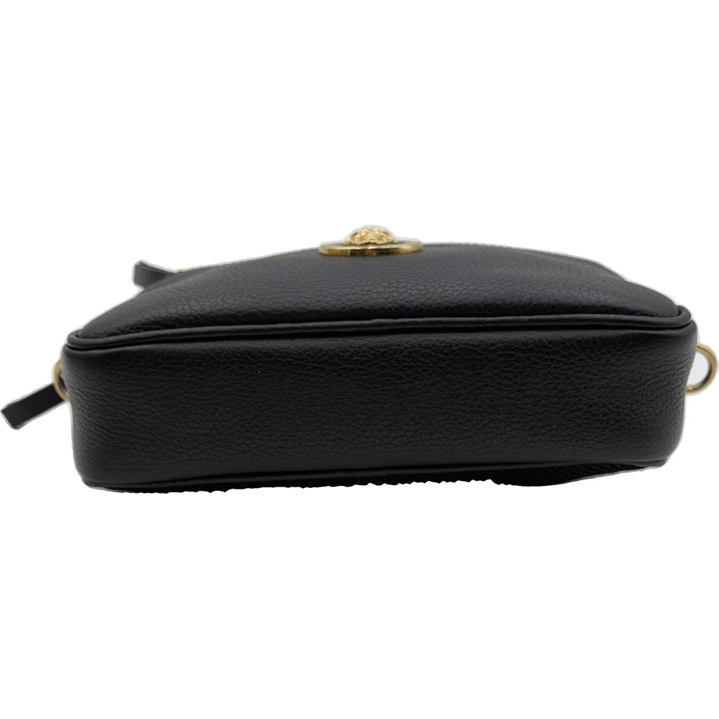VERSACE(ヴェルサーチ) メデューサ レザーショルダーバッグ 2WAY ボディバッグ ブラック 1005464