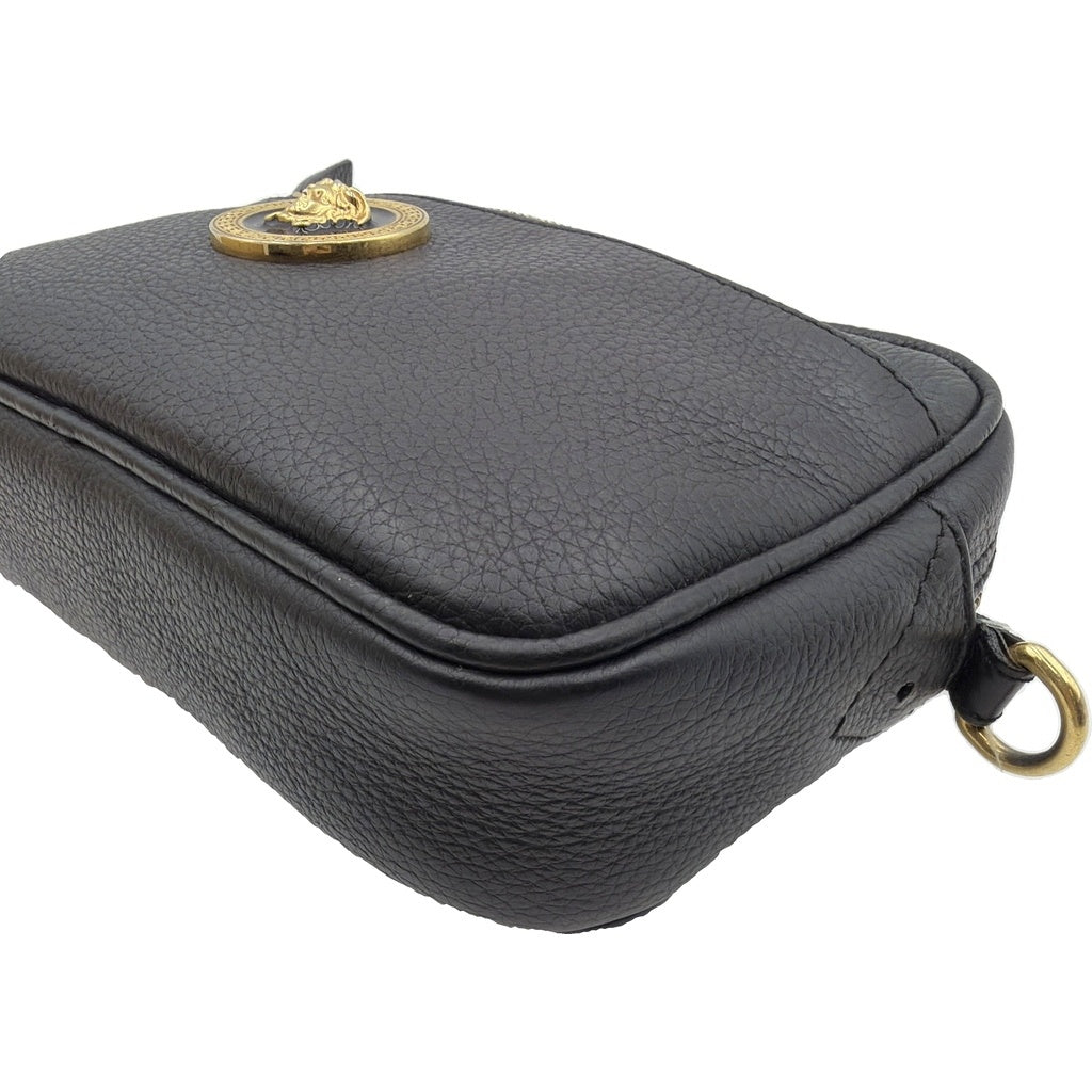 VERSACE(ヴェルサーチ) メデューサ レザーショルダーバッグ 2WAY ボディバッグ ブラック 1005464