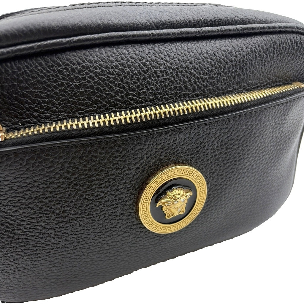 VERSACE(ヴェルサーチ) メデューサ レザーショルダーバッグ 2WAY ボディバッグ ブラック 1005464