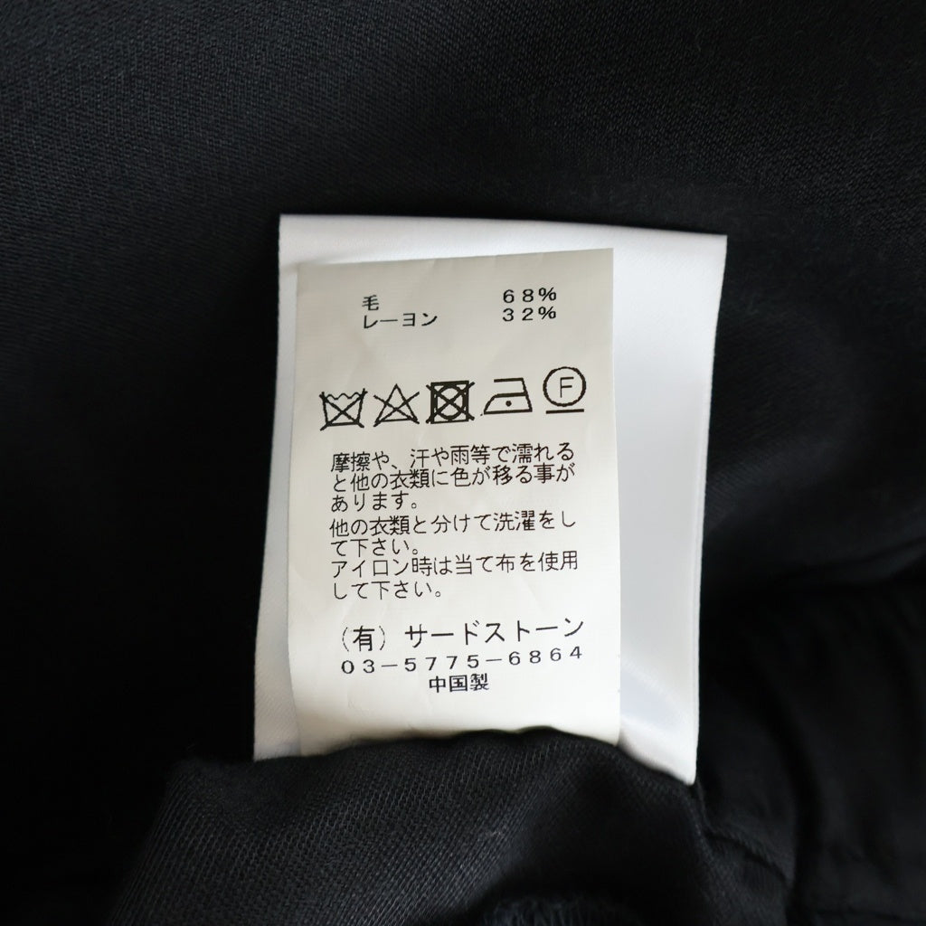 JULIUS(ユリウス) 23SS プリズム ウール混 サルエルパンツ ブラック 807PAM4