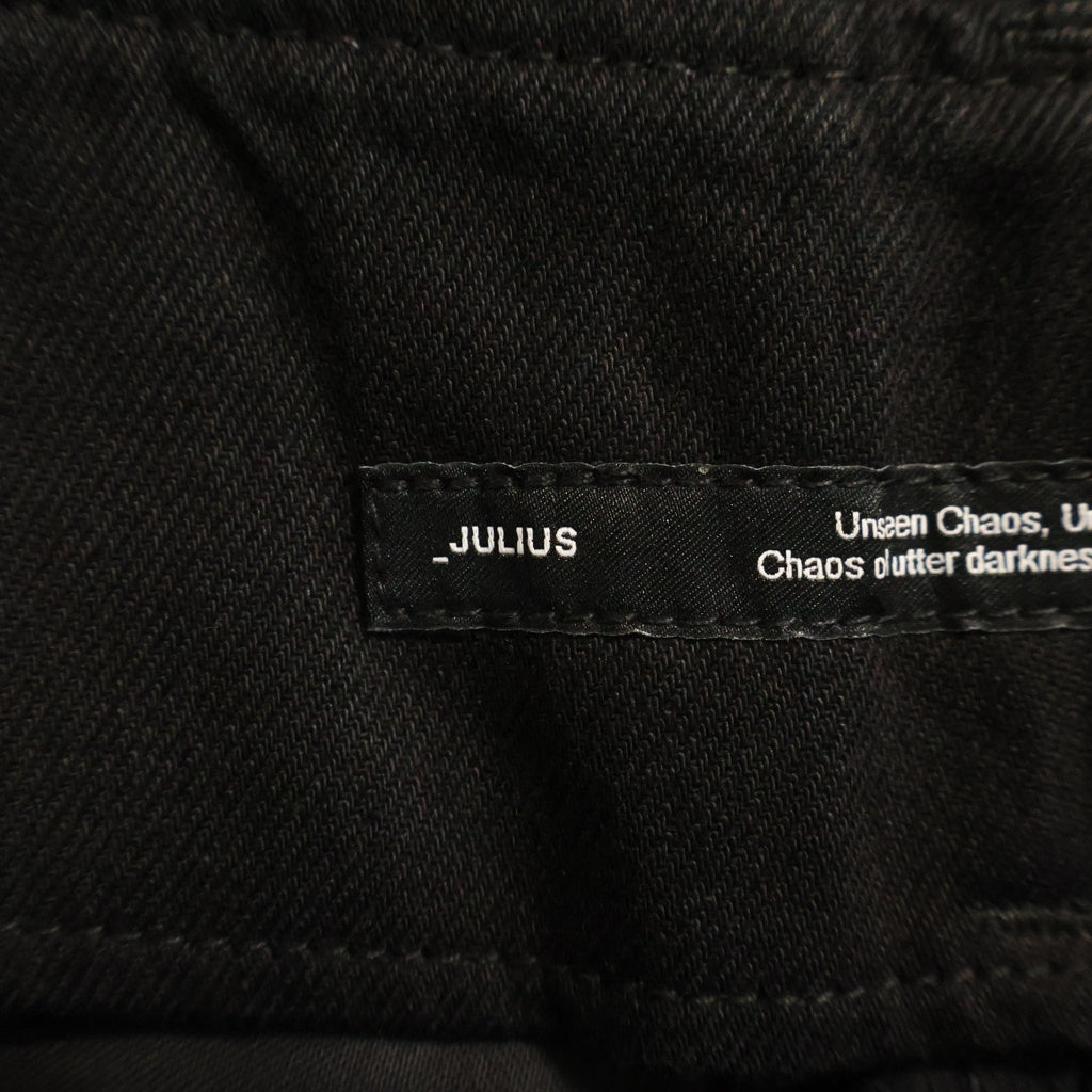 JULIUS(ユリウス) 24AW 10oz Denim Wide Pants 10オンス ワイドストレートデニムパンツ ジーンズ ブラック 867PAM8-BK