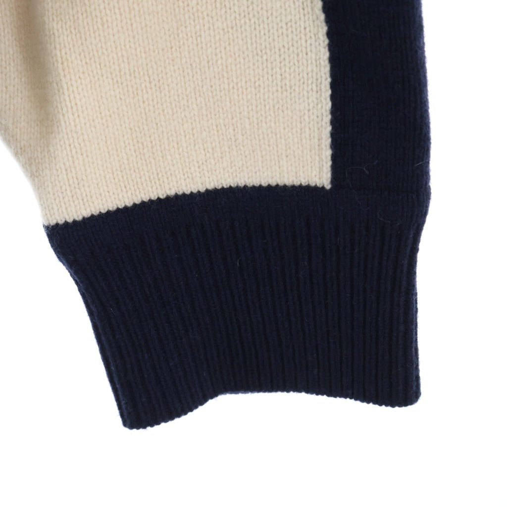 KENZO(ケンゾー) Patch applique V-neck sweater FC65OU3293BB アップリケ プルオーバー タイガーモチーフ Vネックセーター アイボリー