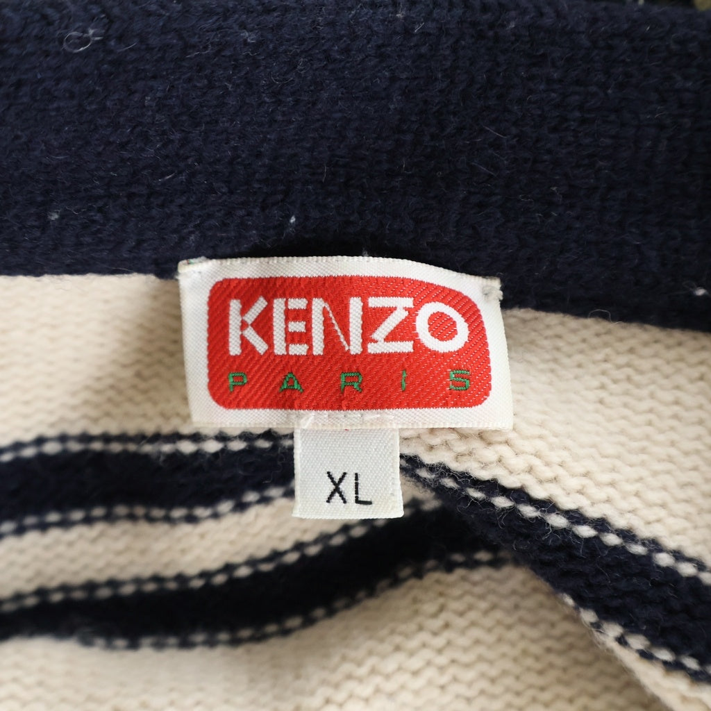KENZO(ケンゾー) Patch applique V-neck sweater FC65OU3293BB アップリケ プルオーバー タイガーモチーフ Vネックセーター アイボリー