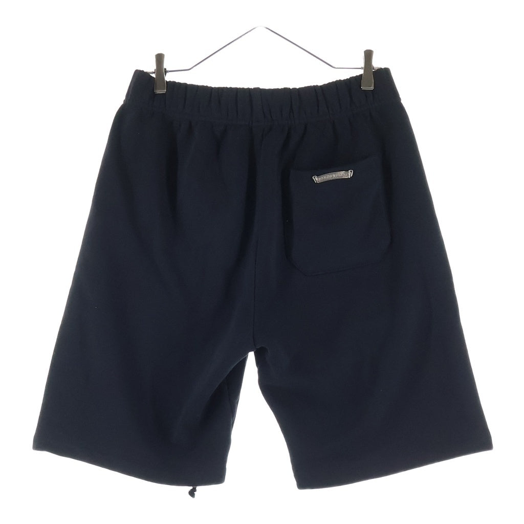 CHROME HEARTS(クロムハーツ) Y NOT GYN U PAPER JAM 3セメタリークロスレザーパッチスウェットハーフパンツ ショーツ ブラック