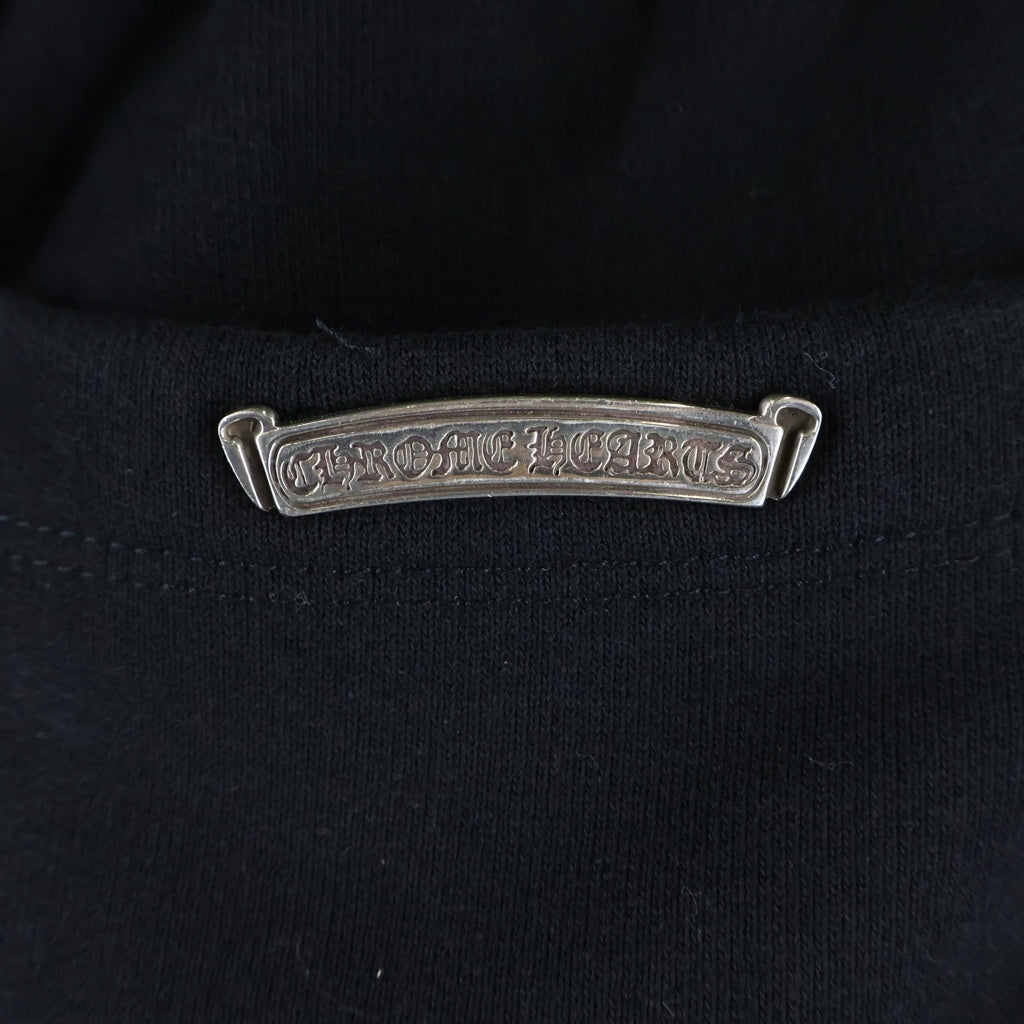 CHROME HEARTS(クロムハーツ) Y NOT GYN U PAPER JAM 3セメタリークロスレザーパッチスウェットハーフパンツ ショーツ ブラック