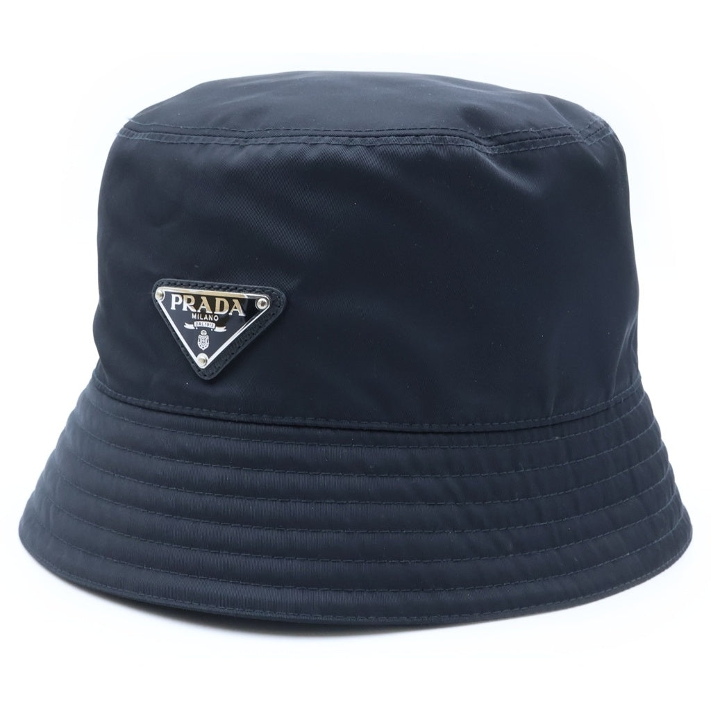 PRADA(プラダ) Re-Nylon Bucket Hat リナイロン トライアングルロゴ バケットハット 帽子 ブラック 1HC137 レディース