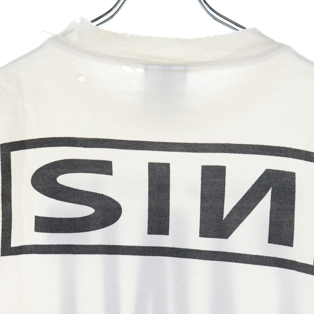 SAINT MICHAEL(セントマイケル) 25SS SAINT YOURSELF SS TEE ヴィンテージ加工 プリント クルーネック 半袖Tシャツ カットソー ホワイト SM-HR8-0000-020