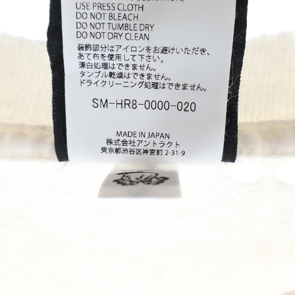 SAINT MICHAEL(セントマイケル) 25SS SAINT YOURSELF SS TEE ヴィンテージ加工 プリント クルーネック 半袖Tシャツ カットソー ホワイト SM-HR8-0000-020