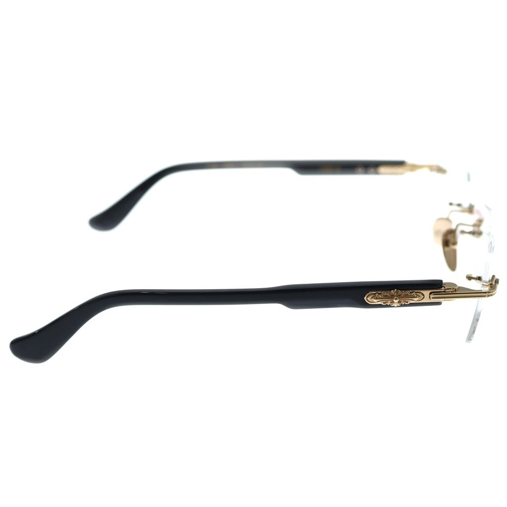 CHROME HEARTS(クロムハーツ) DEEP 2 ディープ サイドフローラル リムレス クリアレンズ サングラス アイウェア 眼鏡 ブラック