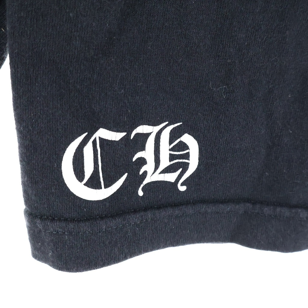 CHROME HEARTS(クロムハーツ) OLD NECK LOGO オールド バックダブルクロス クルーネック長袖カットソー ブラック/レッド