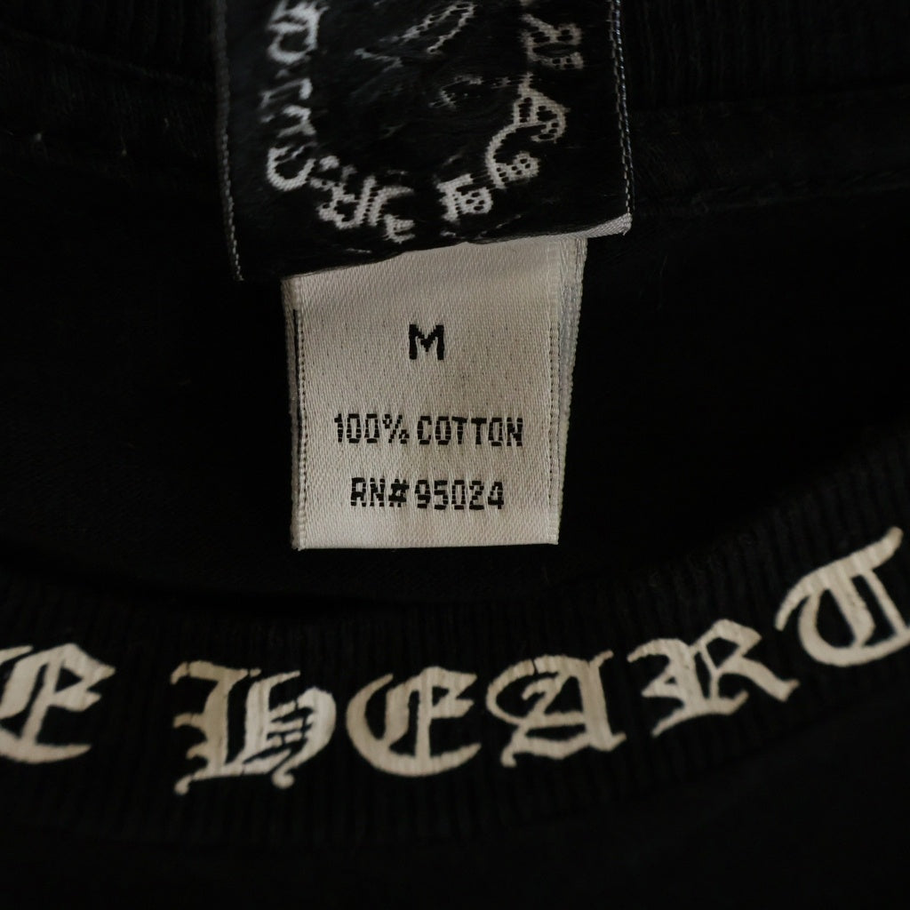 CHROME HEARTS(クロムハーツ) OLD NECK LOGO オールド バックダブルクロス クルーネック長袖カットソー ブラック/レッド