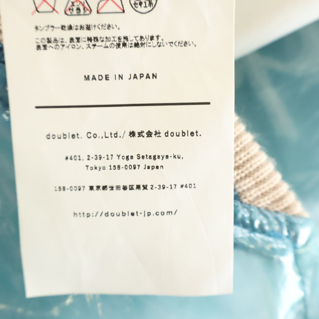 doublet(ダブレット) 19SS TRANSPARENT EMBROIDERY SOUVENIR JACKET トランスペアレント エンブロイダリー スーベニアシースルージャケット ブルー 19SS02BL80