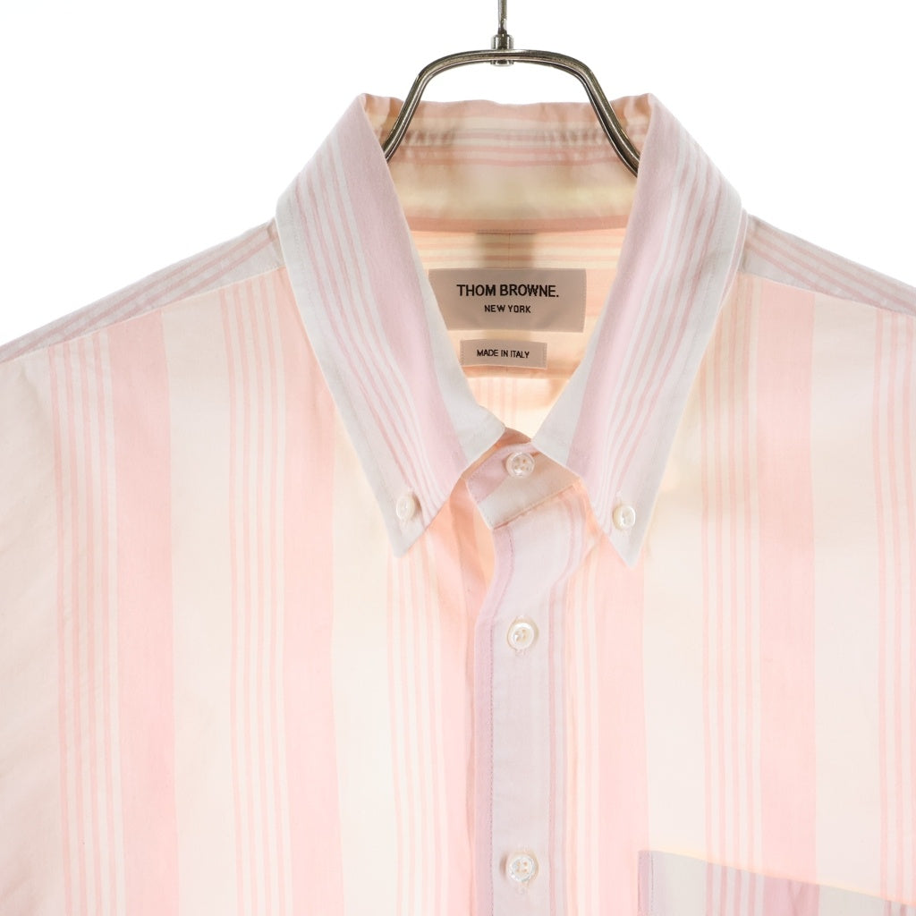 THOM BROWNE(トムブラウン) オルタネイトストライプ 長袖ボタンダウンシャツ ピンク/ホワイト MWL301A-07879640