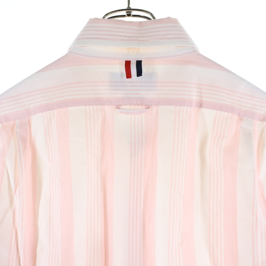 THOM BROWNE(トムブラウン) オルタネイトストライプ 長袖ボタンダウンシャツ ピンク/ホワイト MWL301A-07879640