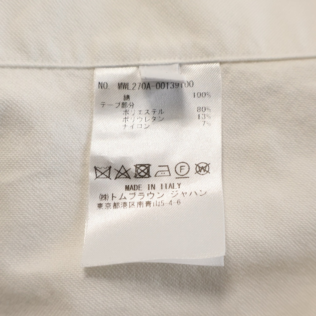 THOM BROWNE(トムブラウン) オックスフォード エラスティックシーム 長袖ボタンダウンシャツ ホワイト MWL270A-00139100