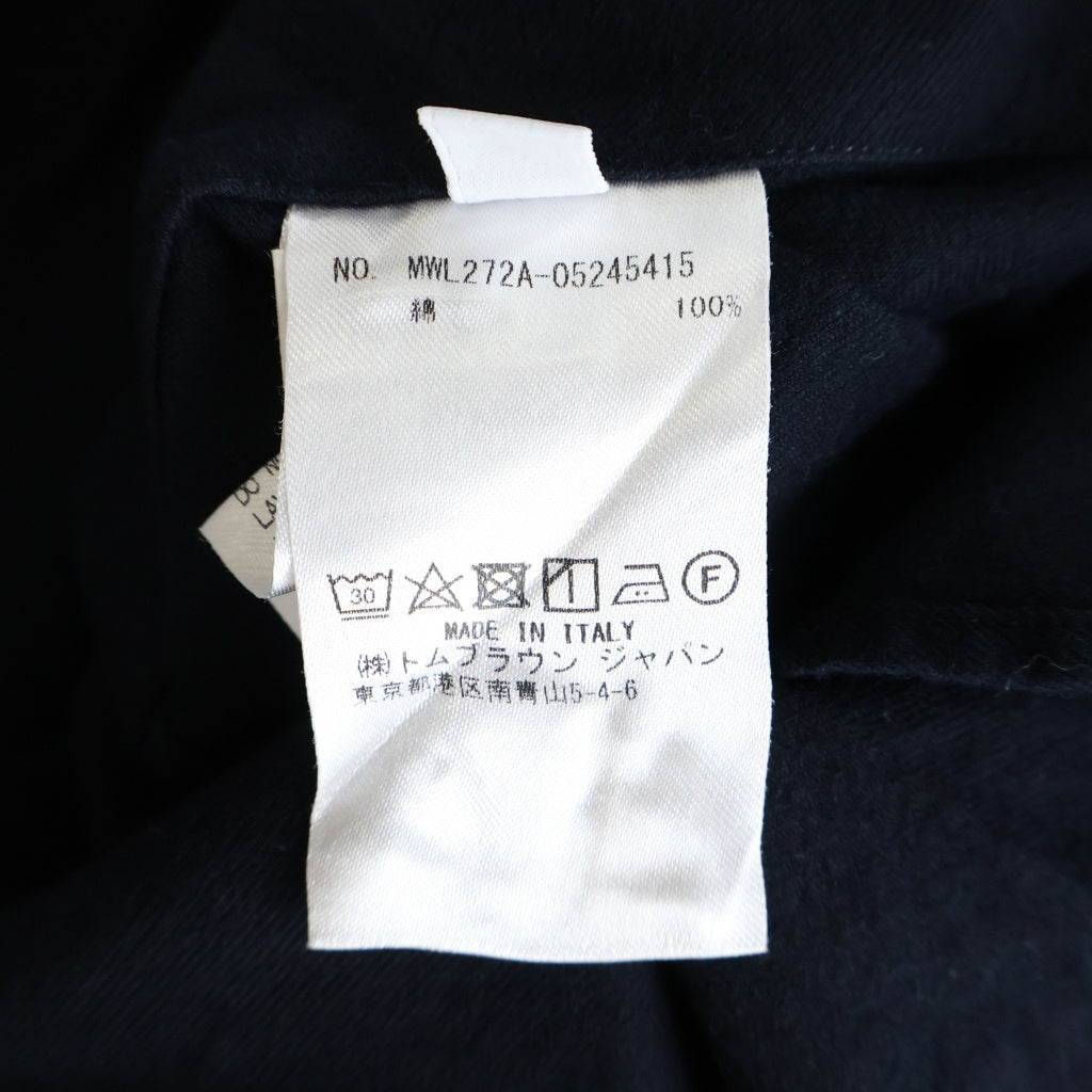 THOM BROWNE(トムブラウン) フランネル 4-BAR長袖ボタンダウンシャツ ブラック MWL272A-05245415