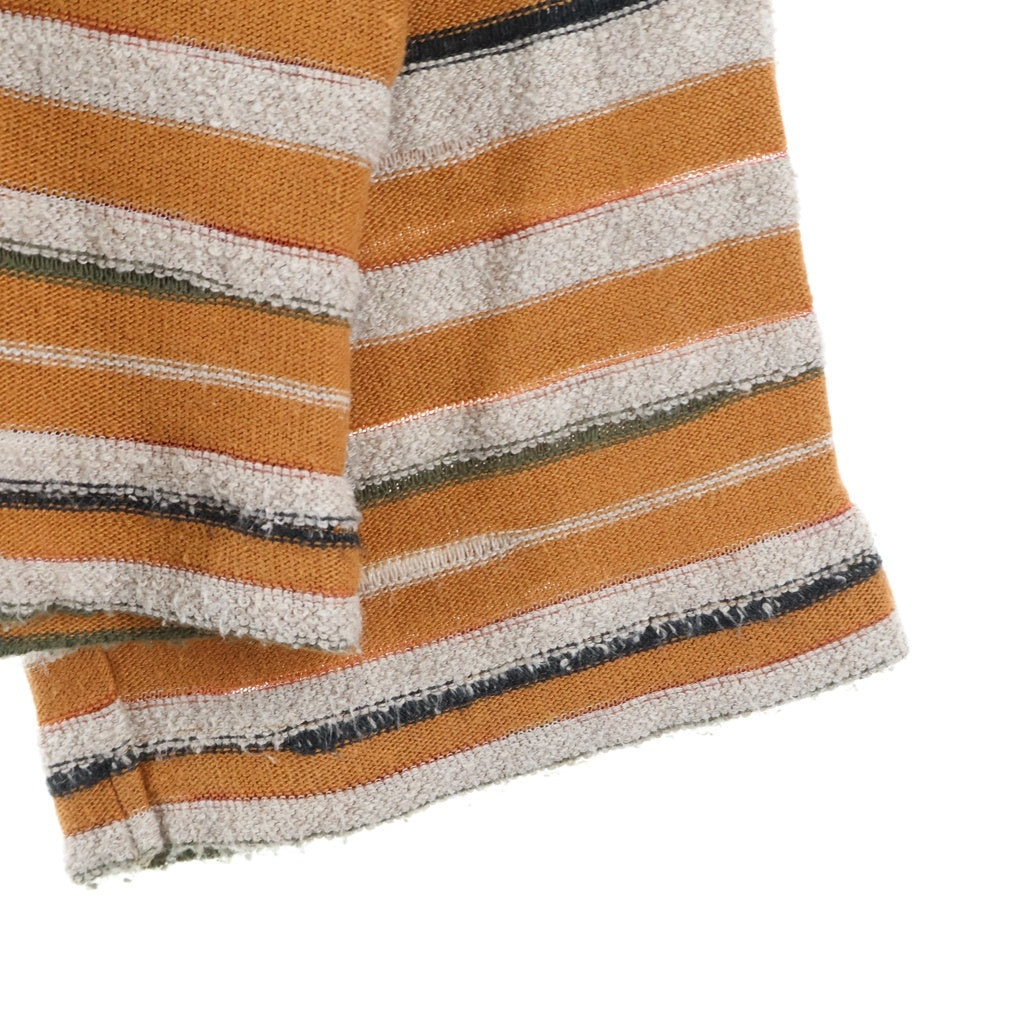 Acne Studios(アクネ ストゥディオズ) Border Knit Polo FN-WN-TSHI000483 長袖ボーダーニットポロシャツ ブラウン
