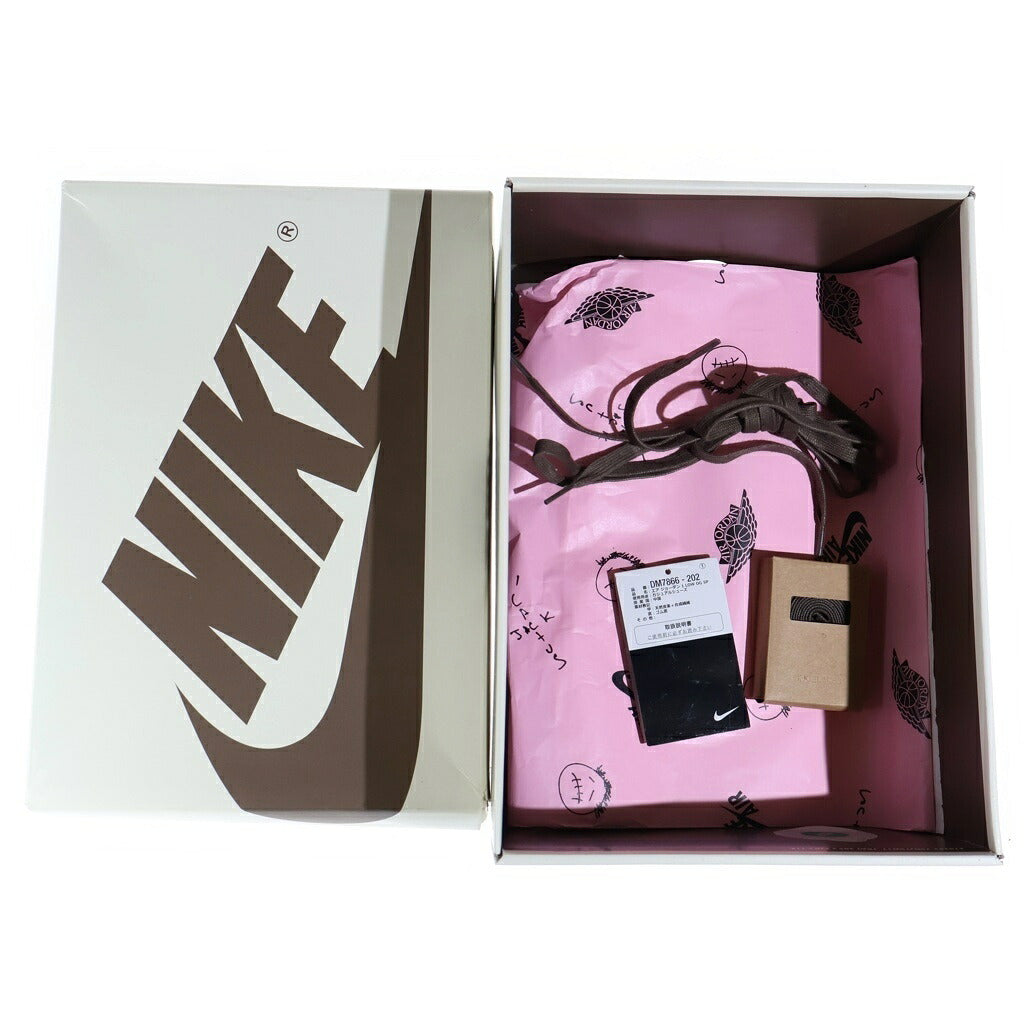 NIKE(ナイキ) ×TRAVIS SCOTT AIR JORDAN 1 LOW OG SP VELVET BROWN トラヴィススコット エアジョーダン1 ベルベットブラウン ローカットスニーカー US8.5/26.5cm DM7866-202