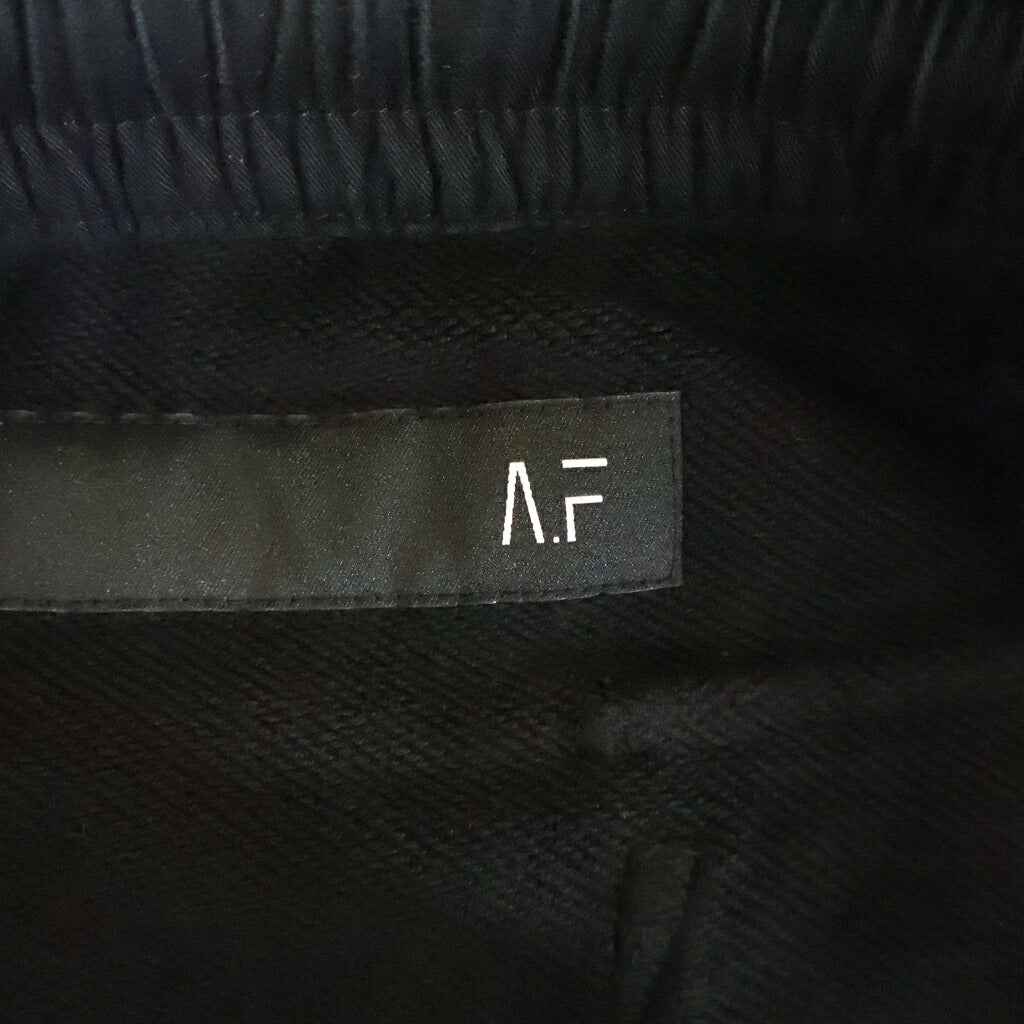 A.F ARTEFACT(エーエフアーティファクト) Side Zip Sweat Sarouel Pants サイドジップ コットンカーゴスウェットサルエルパンツ ブラック ag-8023