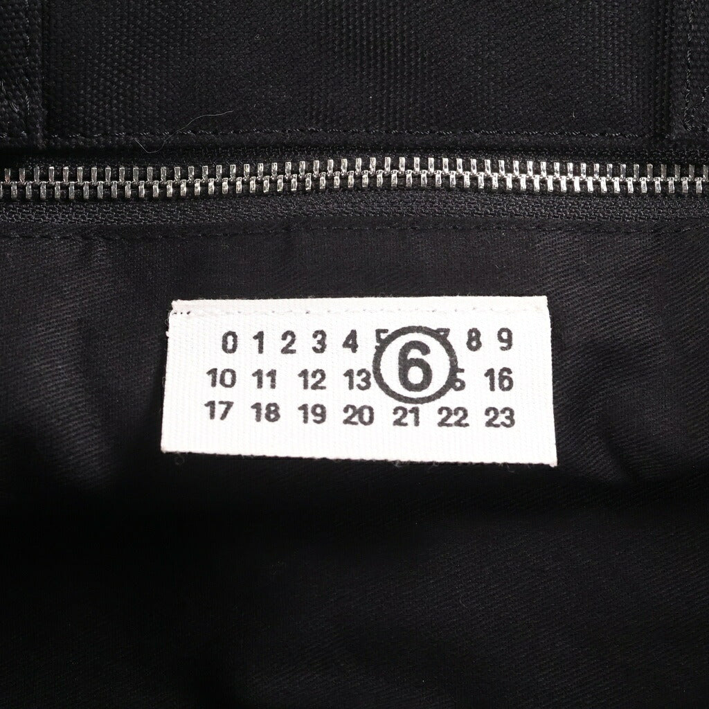 MM6 Maison Margiela(エムエムシックスメゾンマルジェラ) 25AW REVERSIX CANVAS SHOPPING BAG リバーシックス キャンバス ショッピングバッグ トートバッグ ブラック SB6WC0020
