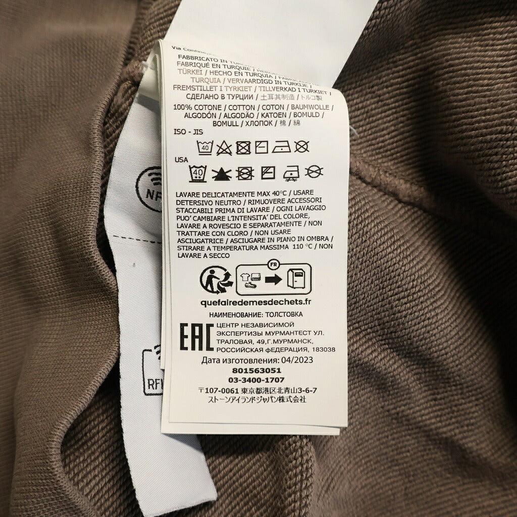 STONE ISLAND(ストーンアイランド) 24SS ORGANIC COTTON FLEECE コンパスパッチ クルーネック長袖スウェット トレーナー ピンク 801563051