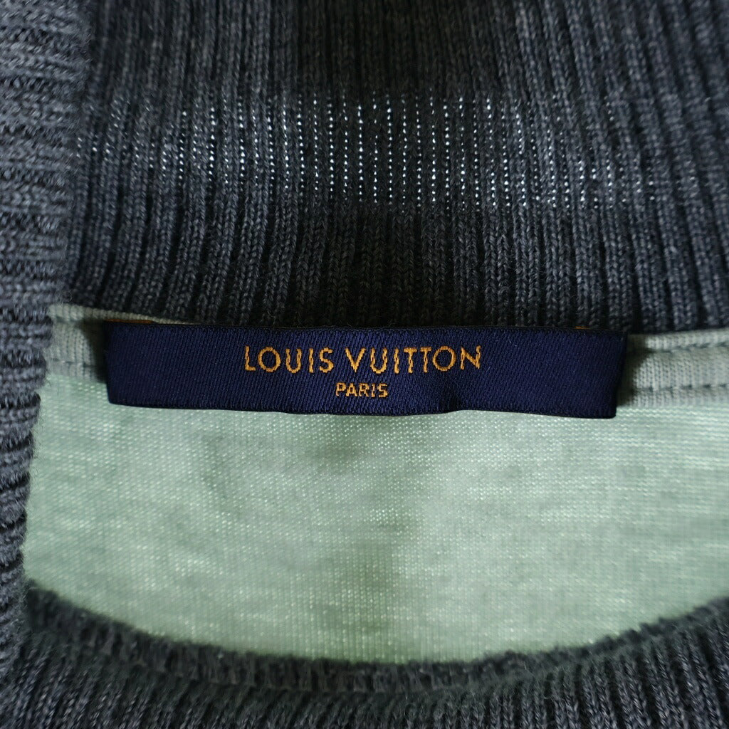 LOUIS VUITTON(ルイヴィトン) 19AW ハイネック バックプリント 長袖Tシャツカットソー グリーン/グレー RM192M NPO HHY12W