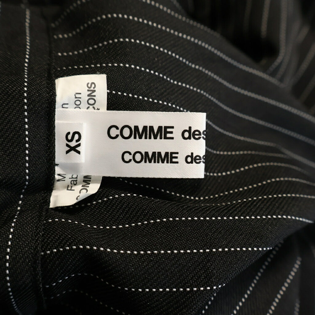 COMME des GARCONS COMME des GARCONS(コムデギャルソンコムデギャルソン) 24SS エステルツイル ピンストライプ バルーンシルエットサルエルパンツ スラックス ブラック RM-P011