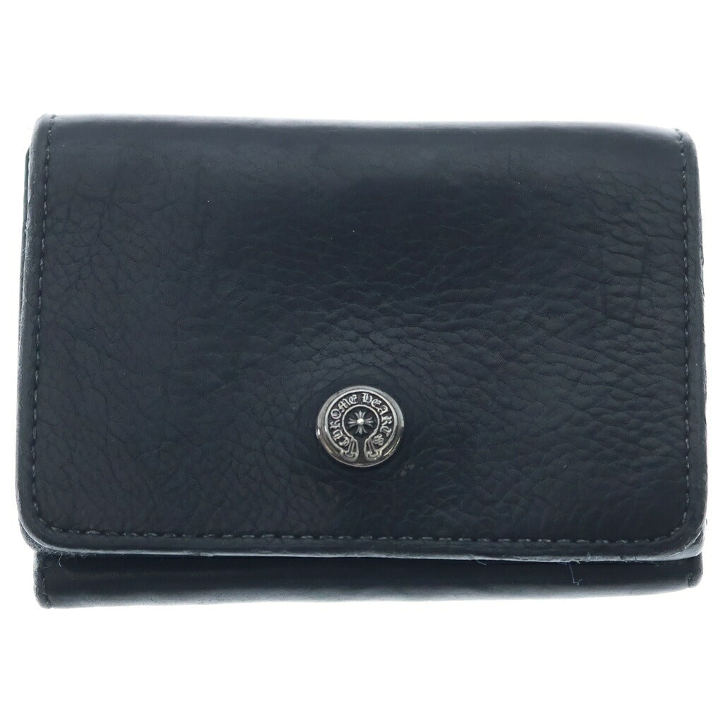 CHROME HEARTS(クロムハーツ) OPEN WOUND 三つ折り財布 レザーウォレット ブラック