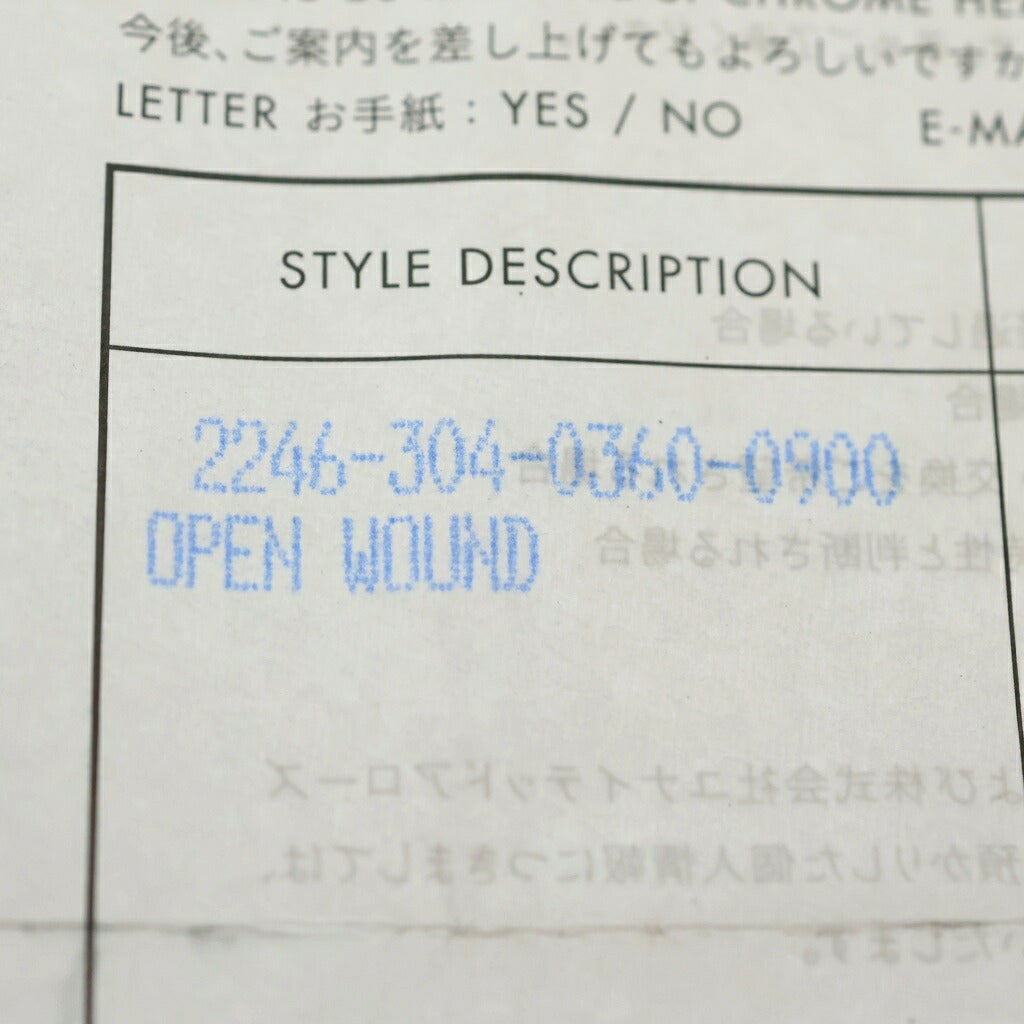 CHROME HEARTS(クロムハーツ) OPEN WOUND 三つ折り財布 レザーウォレット ブラック