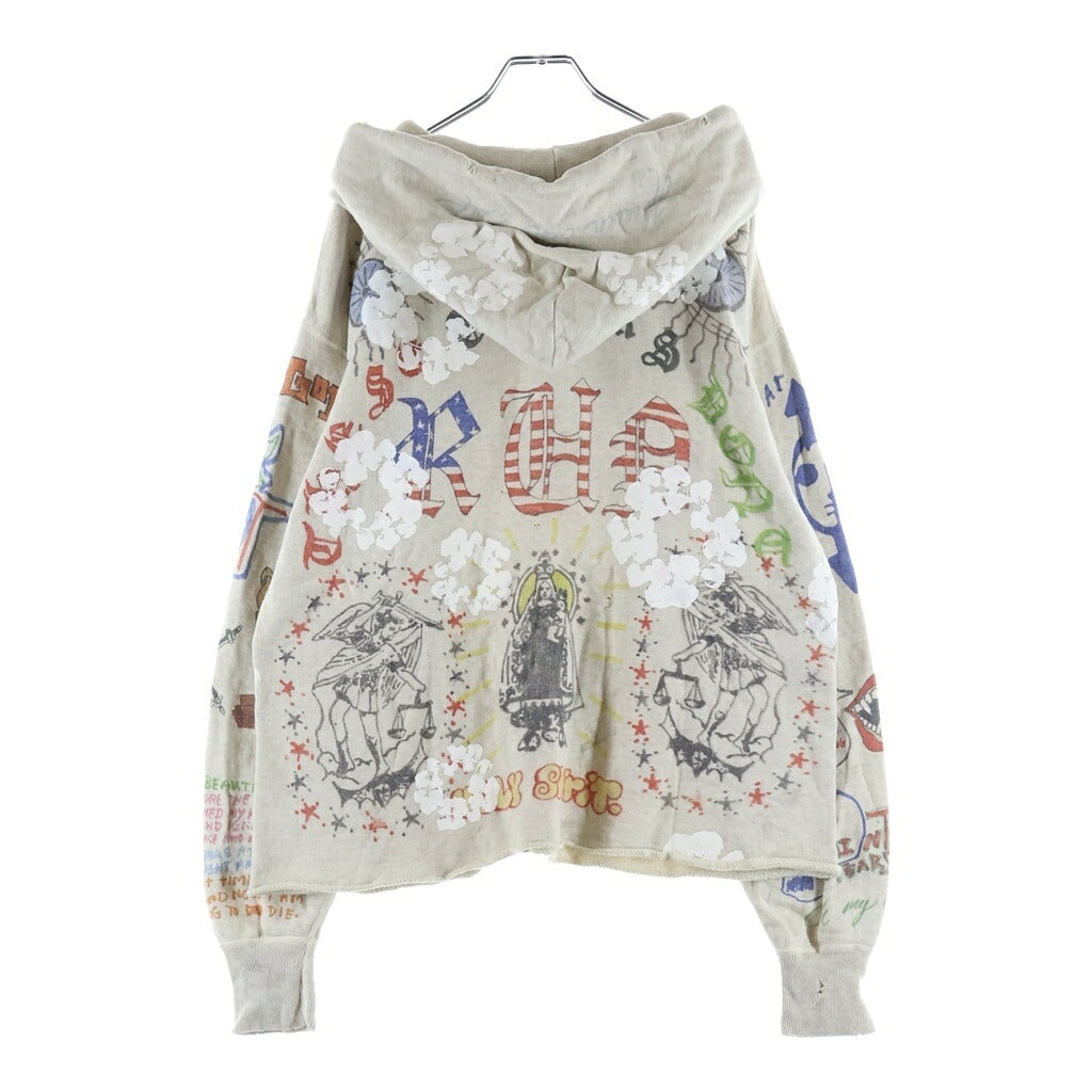 SAINT MICHAEL(セントマイケル) xDENIM TEARS 22SS HOODIE GREENAFFITTI ×デニムティアーズ 総柄 プルオーバー長袖スウェットプパーカー フーディ グレーSM-S22-0000-083