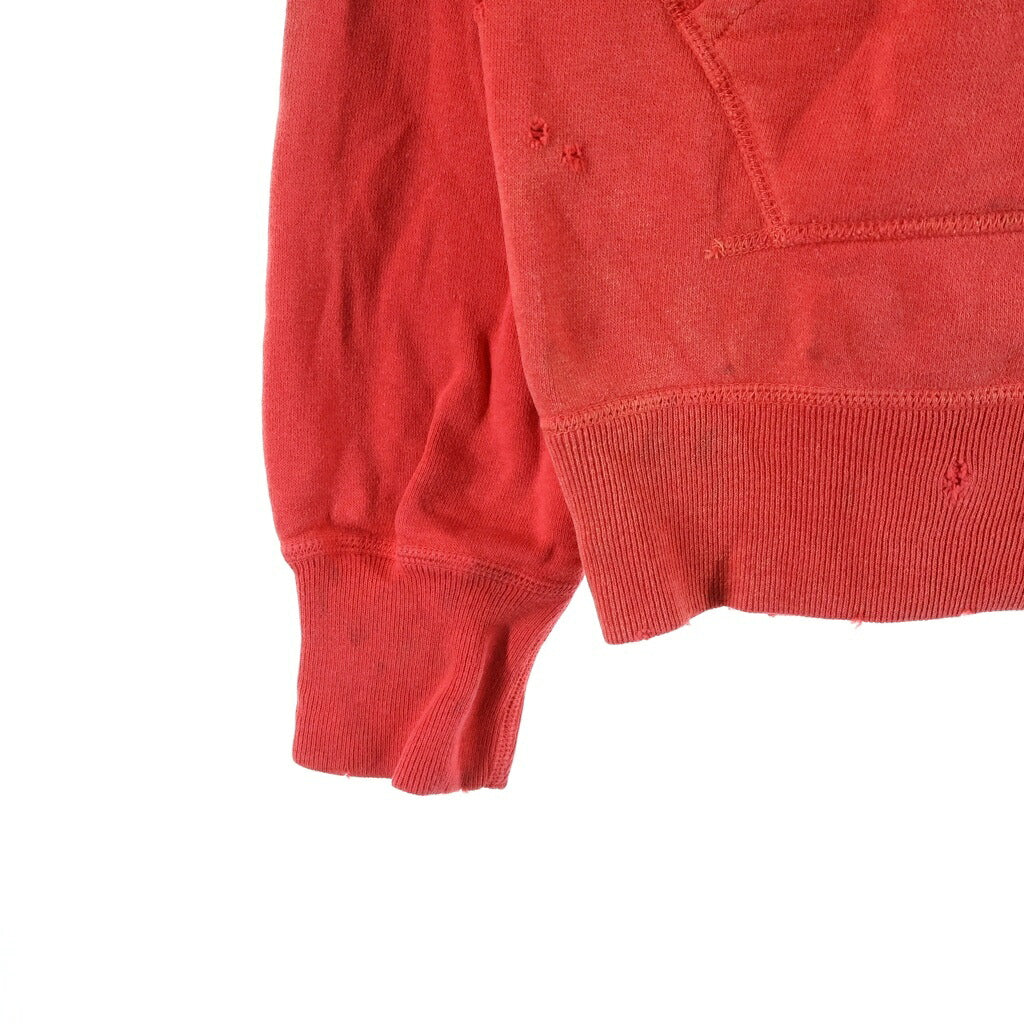 SAINT MICHAEL(セントマイケル) 22SS ANGELHOODIE ヴィンテージ加工 エンジェルプリント プルオーバー長袖スウェットプパーカー フーディ レッド SM-S22-0000-042