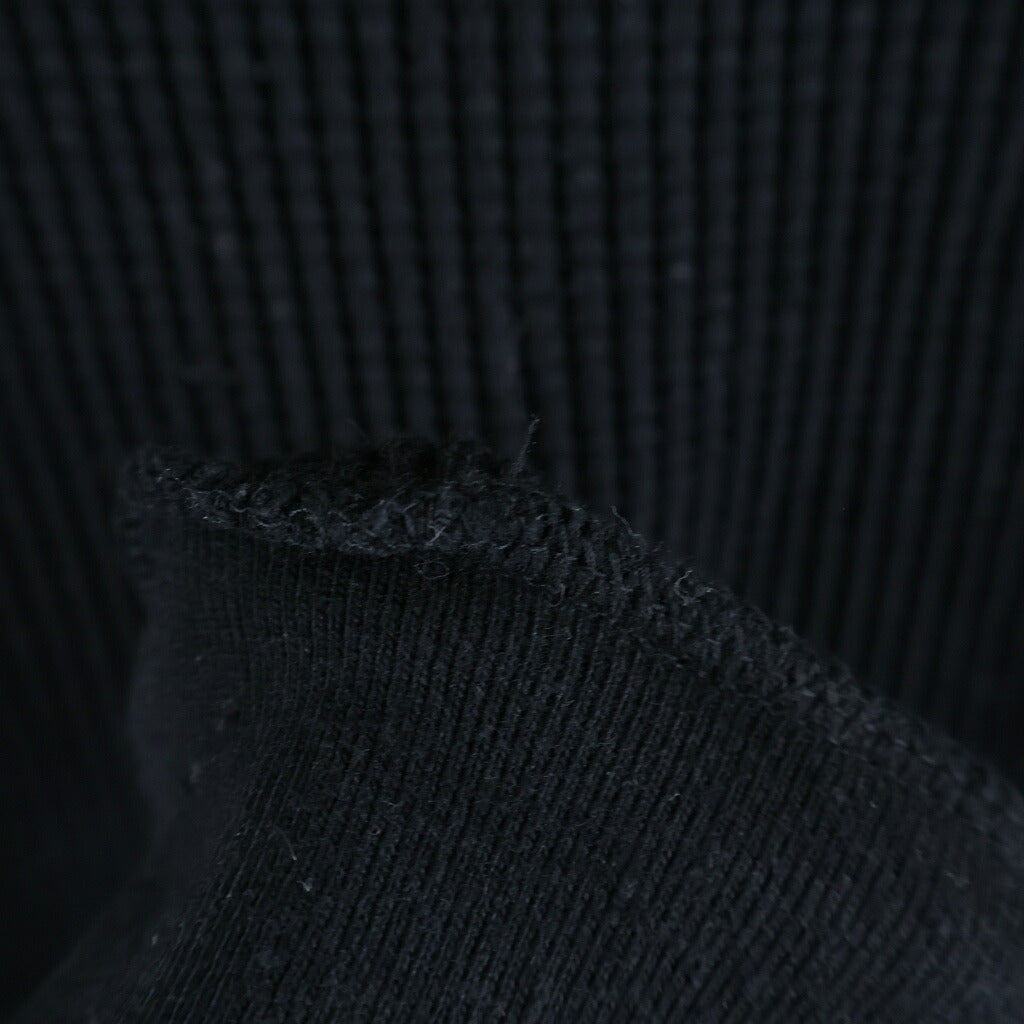 WACKO MARIA(ワコマリア) 24SS THERMAL SHIRT TYPE-2 フロントロゴ刺繍 クルーネック長袖サーマルTシャツカットソー ロンT ブラック 24SS-WMT-TM02