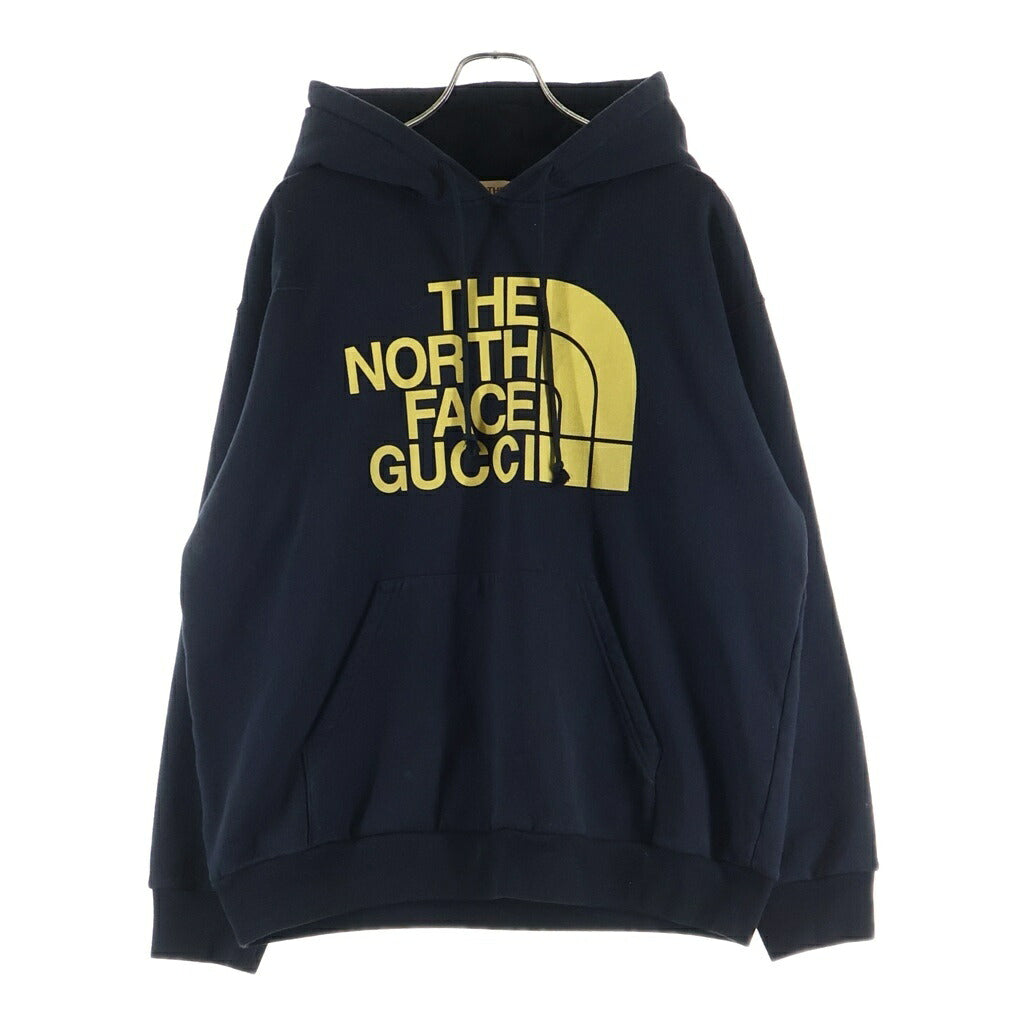 GUCCI(グッチ) 21SS×THE NORTH FACE ザノースフェイス ロゴプルオーバーパーカー フーディ 651724 XJDCM ブラック/イエロー