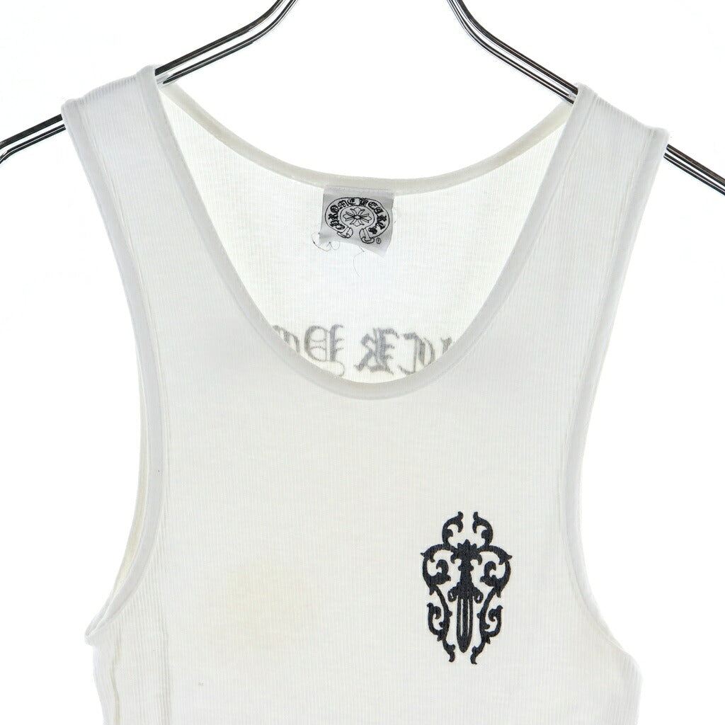 CHROME HEARTS(クロムハーツ) OLD Vine Dagger Back Fuck You Print Tank Top オールド ヴァインダガー バック ファックユー プリント タンクトップ ホワイト