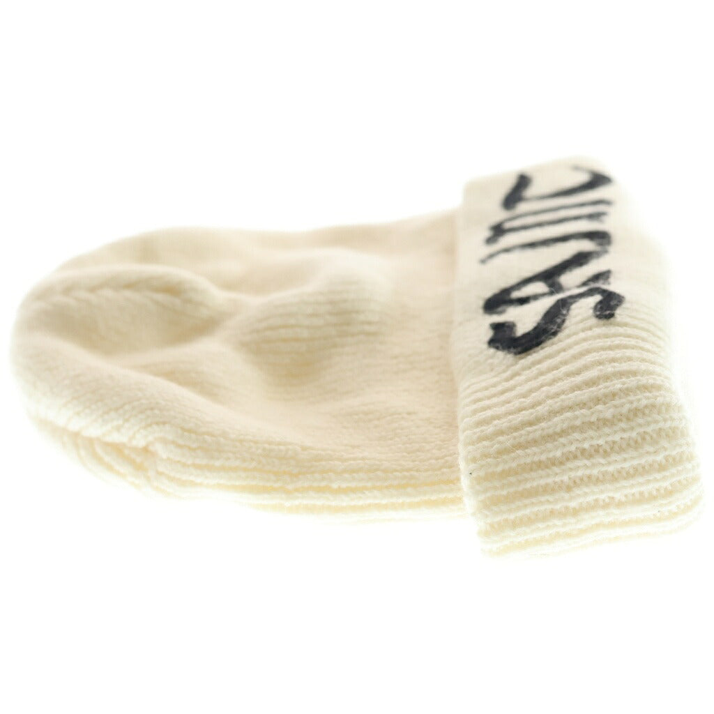 SAINT MICHAEL(セントマイケル) 24AW KNIT CAP フロントロゴ刺繍 ニットビーニー 帽子 アイボリー SM-YS1-0000-082