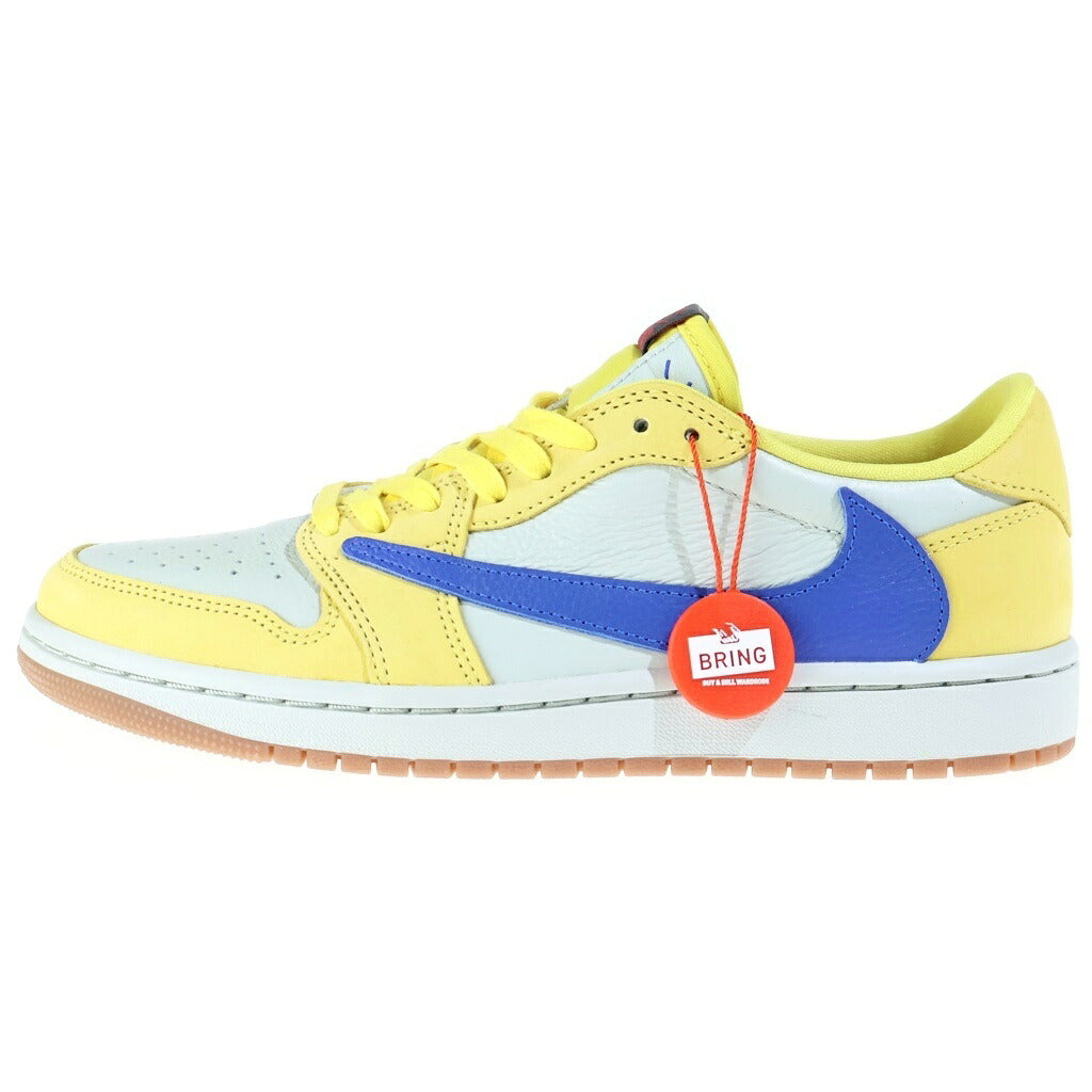 NIKE(ナイキ) ×TRAVIS SCOTT WMNS AIR JORDAN 1 RETRO LOW OG Canary トラヴィススコット ウィメンズ エアジョーダン1 ローカットスニーカー イエロー US8.5/25.5cm DZ4137-700