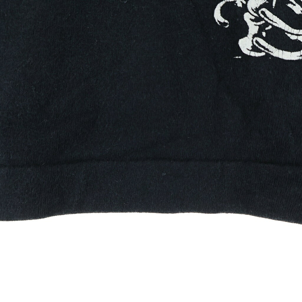 VINTAGE(ヴィンテージ) 90S FASHION VICTIM SKULL PRINT L/S TEE FRUIT OF THE LOOMタグ コピーライト1994 シングルステッチ ファッション ヴィクティム スカルプリント クルーネック長袖Tシャツカットソー ブラック