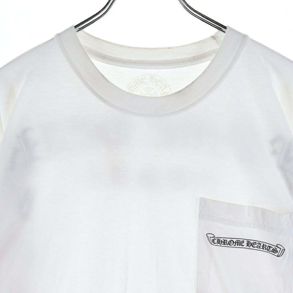 CHROME HEARTS(クロムハーツ) BACK ARCH LOGO SCROLL LABEL USA PRINT TEE バックアーチロゴ スクロールラベル プリント クルーネック半袖Tシャツ カットソー ホワイト