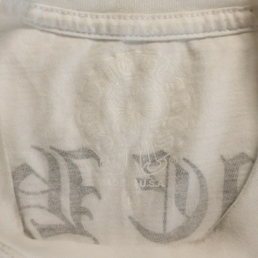 CHROME HEARTS(クロムハーツ) BACK ARCH LOGO SCROLL LABEL USA PRINT TEE バックアーチロゴ スクロールラベル プリント クルーネック半袖Tシャツ カットソー ホワイト
