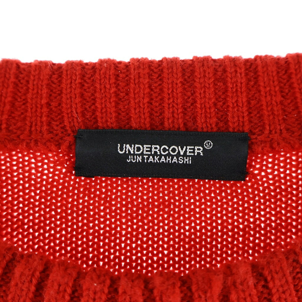 UNDERCOVER(アンダーカバー) 22AW VALLEYS Pullover Knitヴァリーズ クルーネックニット セーター レッド UC2B4903-3
