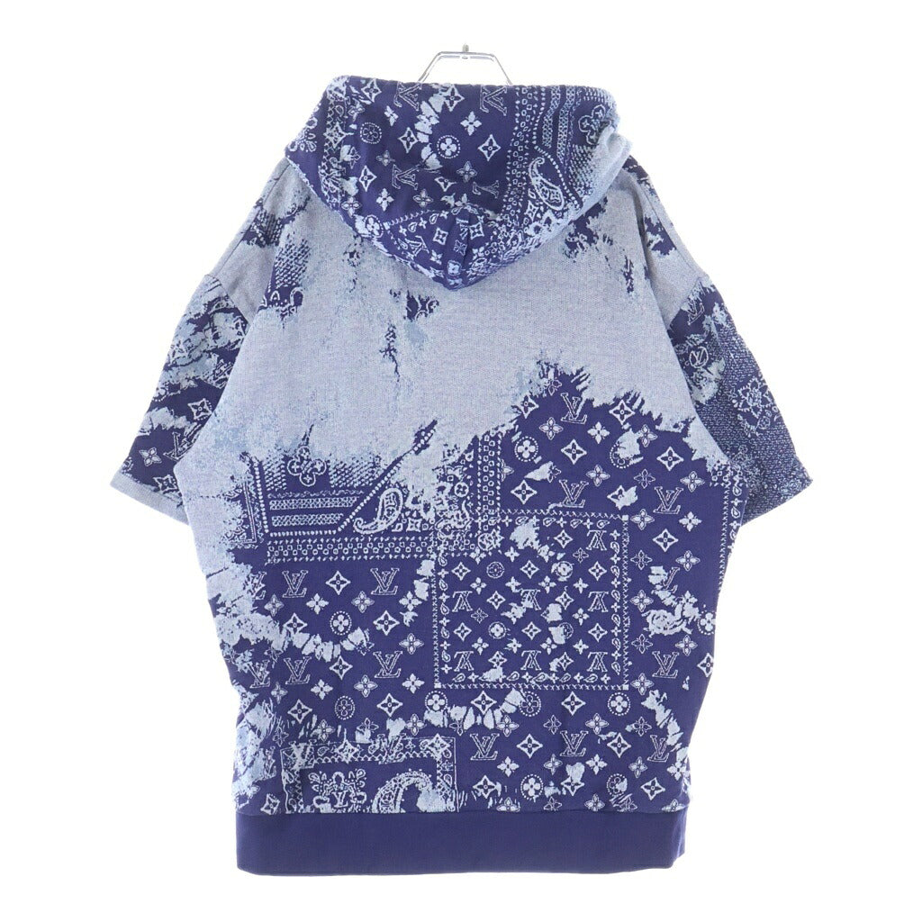 LOUIS VUITTON(ルイヴィトン) 22AW モノグラム バンダナ ショートスリーブフーディ 半袖プルオーバースウェットパーカー ネイビー RM222M N31 HNY28W