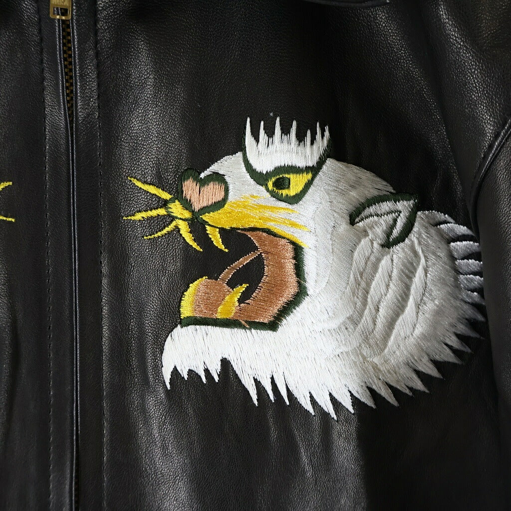 FINE CREEK LEATHERS(ファインクリークレザーズ) NORFOLK HORSE HIDE ノーフォーク ホースハイド エンブロイダリー 刺繍 ジップアップレザージャケット ブラック