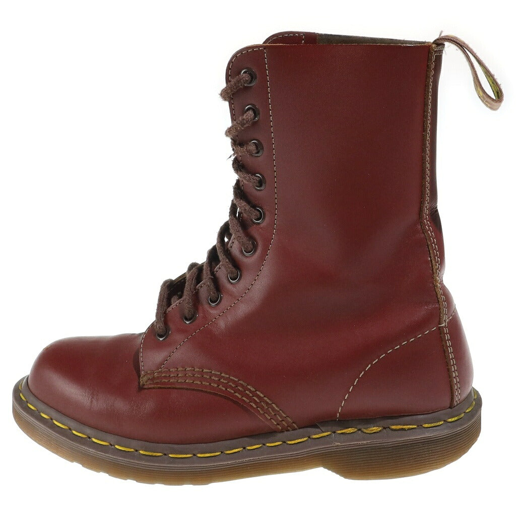 Dr.Martens(ドクターマーチン) 10ホール ハイカットレザーブーツ レッド UK7相当 レディース