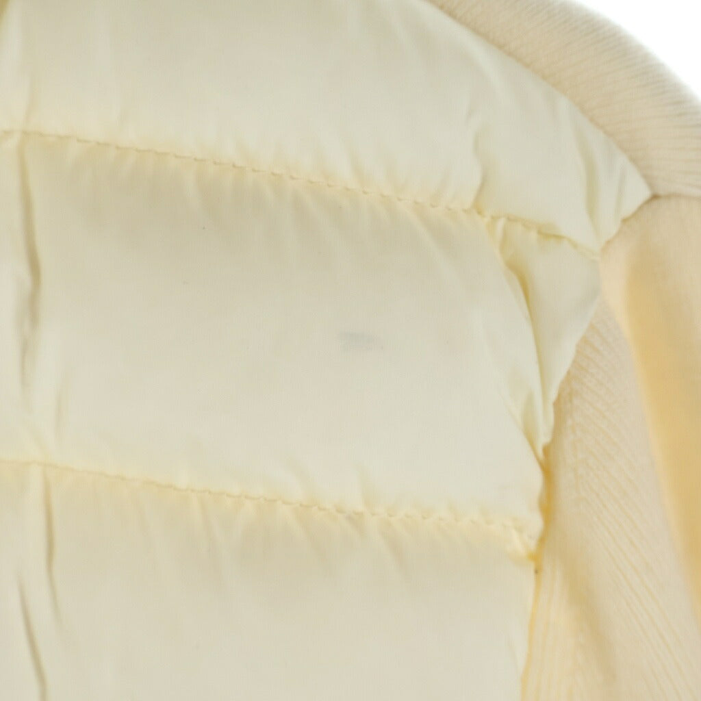 MONCLER(モンクレール) 26AW Quilted-Front Cardigan キルテッドフロント ニット切替ダウンジャケット ホワイト レディース L10939B00030