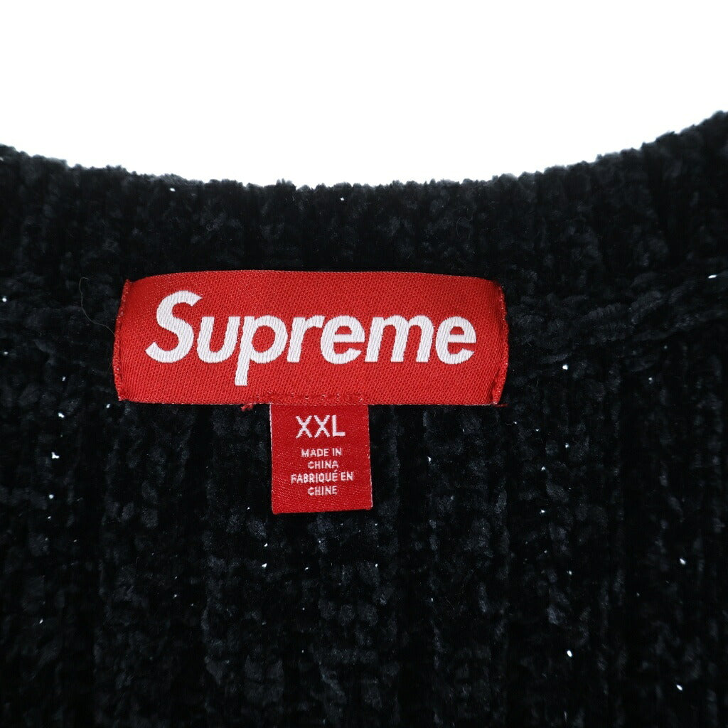 SUPREME(シュプリーム) 24AW Chenille Sweater Vest シェニール セーター クルーネックベスト ニットセーター ブラック