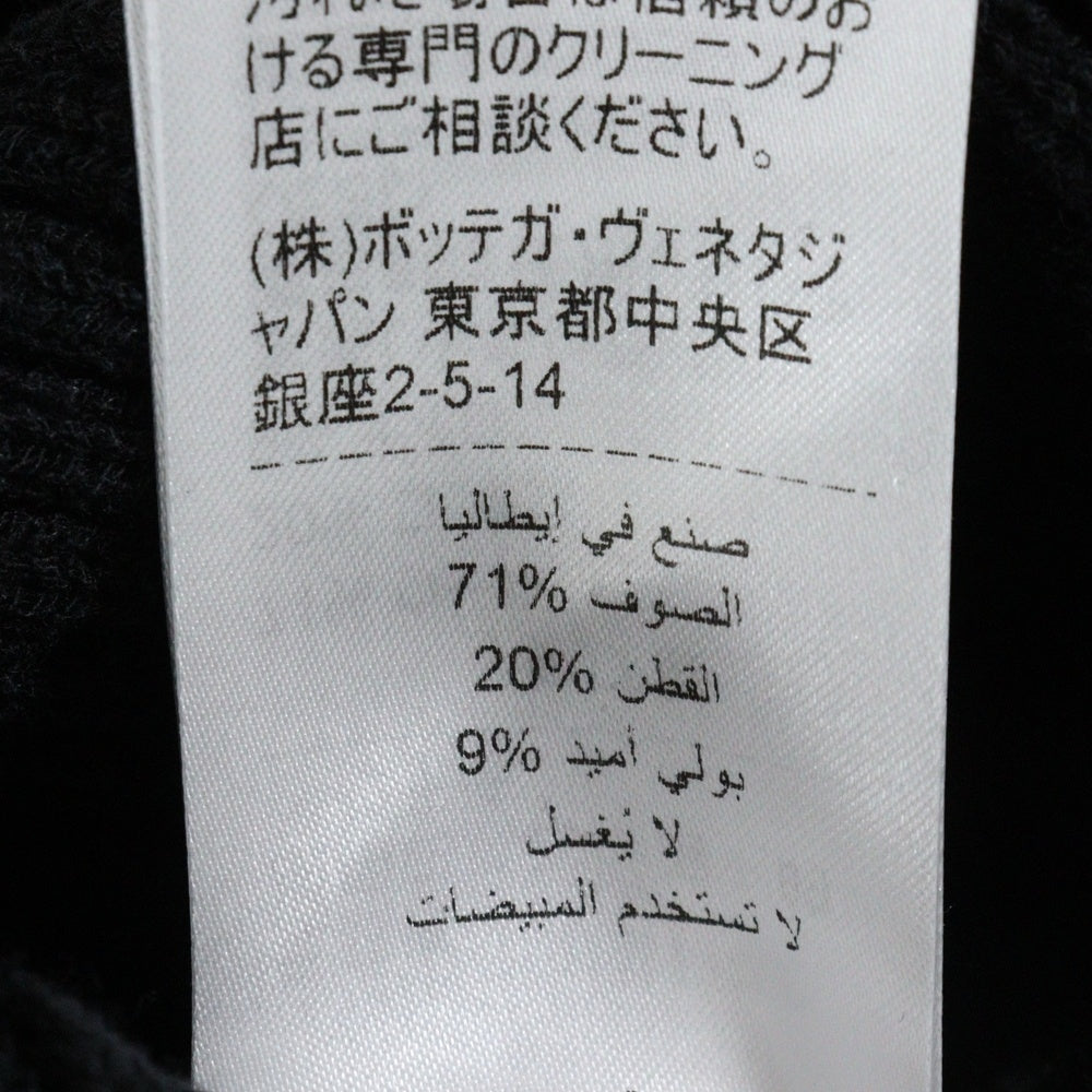 BOTTEGA VENETA(ボッテガヴェネタ) バックオープン クルーネック プルオーバー 長袖 ニット ミディアムワンピース ドレス ブラック レディース 628987 VKW90