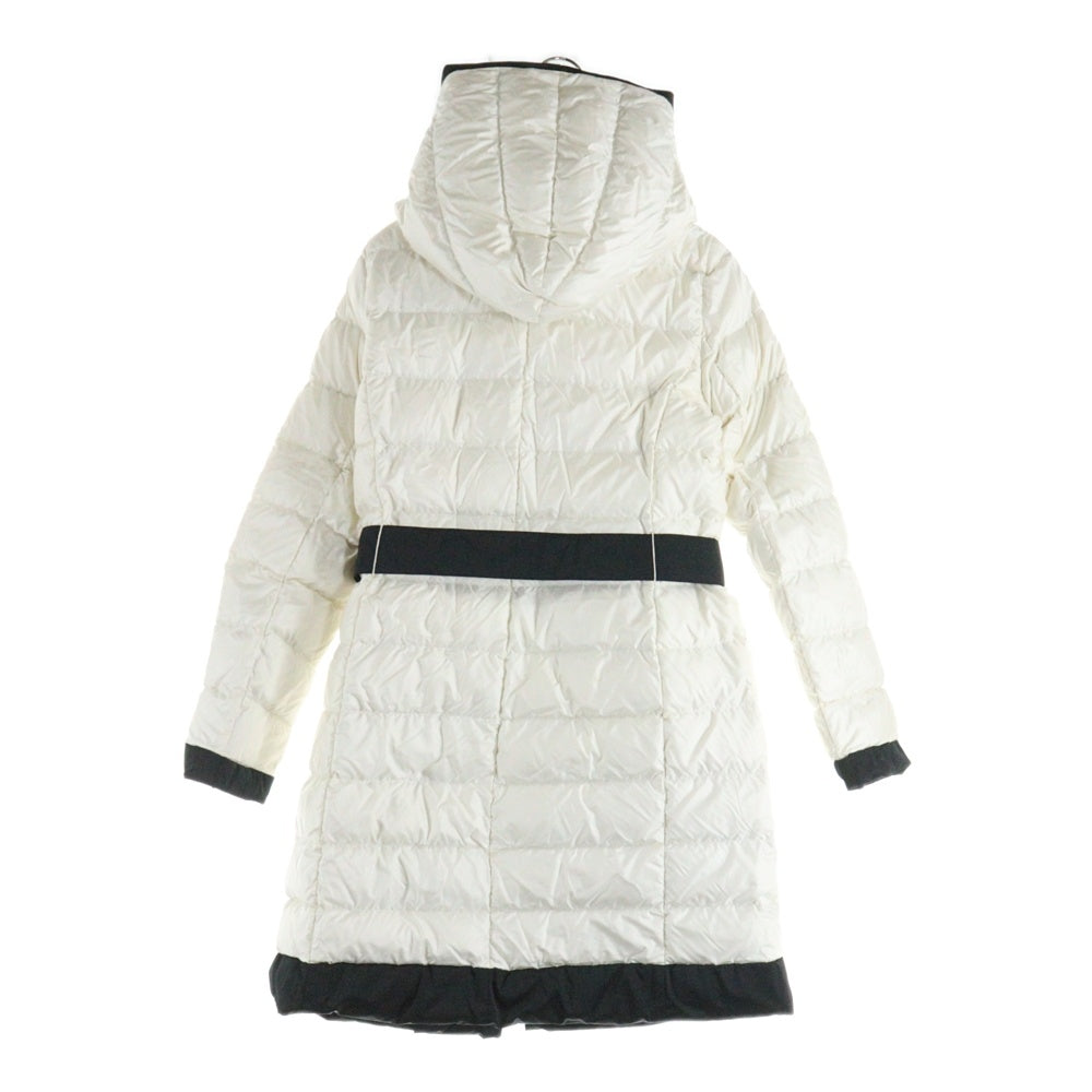 Max Mara(マックスマーラ) バイカラー リバーシブル フーデッド ジップアップ ダウン ロング ジャケット コート ホワイト/ブラック レディース 54860463