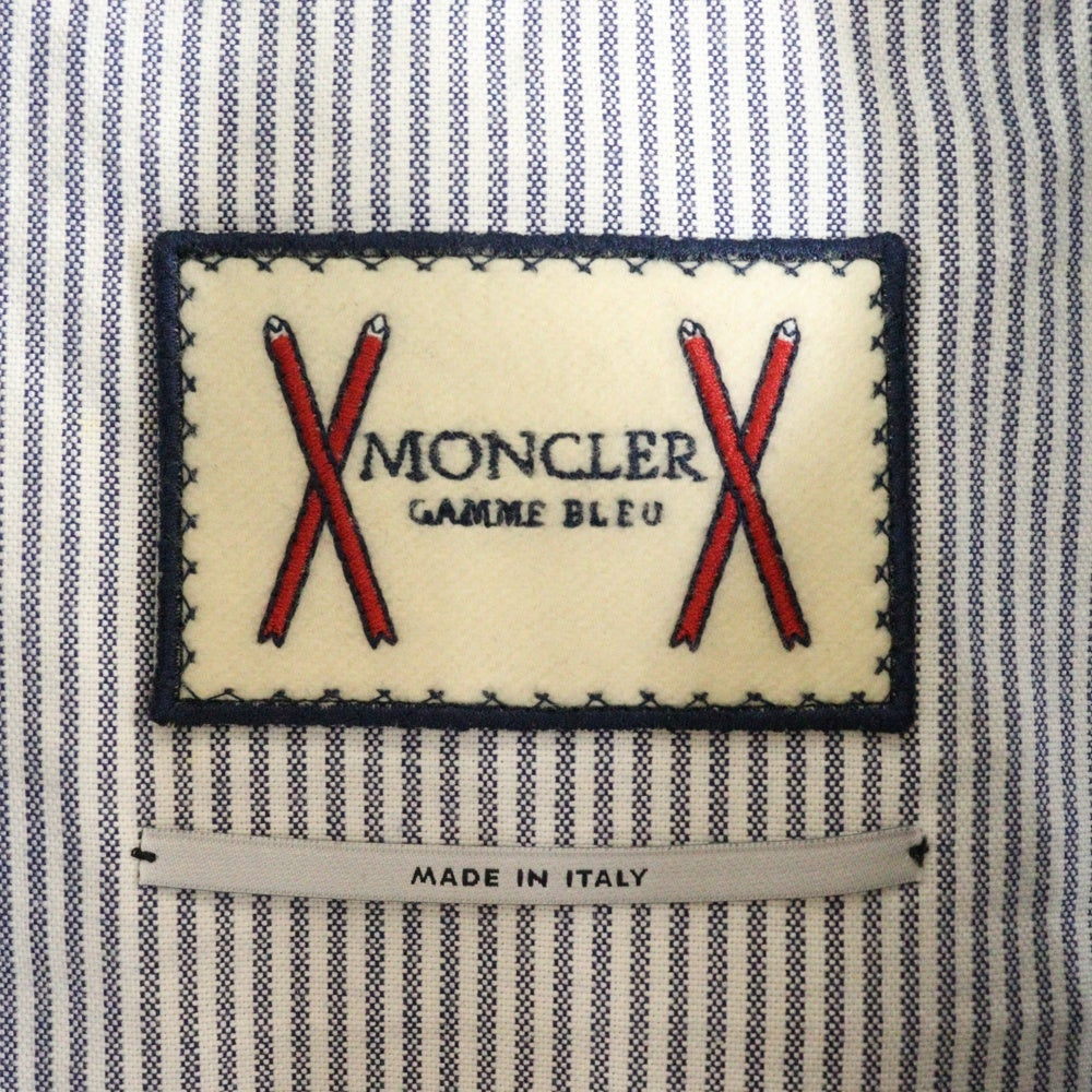 MONCLER(モンクレール) ワッペンロゴ ウール切り替え ファー フーデッド ジップアップ ダウンベスト ブラック 323914334310 10096