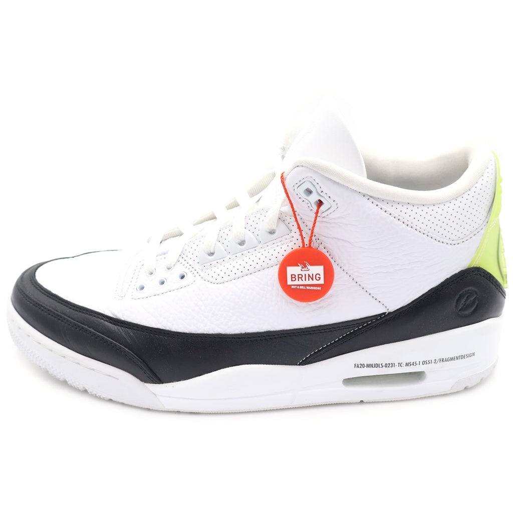 NIKE(ナイキ) ×FRAGMENT DESIGN AIR JORDAN3 RETRO SP DA3595-100 フラグメントデザイン エアジョーダン3 ミッドカットスニーカー ホワイト/ブラック US13/31.0cm