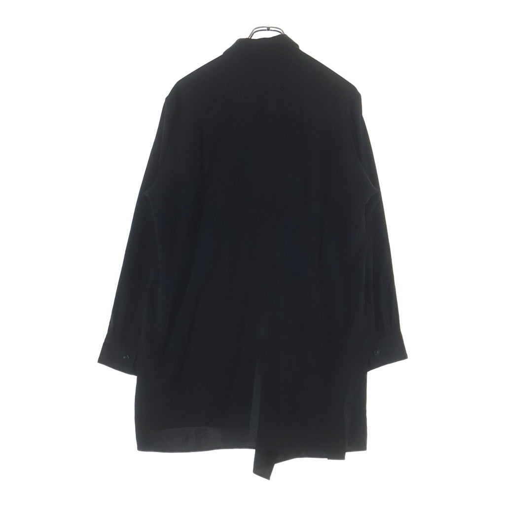 Y's(ワイズ) 25AW TA/PE CREPE DE CHINE ASYMMETRIC BLOUSE テープ クレープ デ シャイン アシメトリック ブラウス 長袖シャツ レディース ブラック YL-B11-500